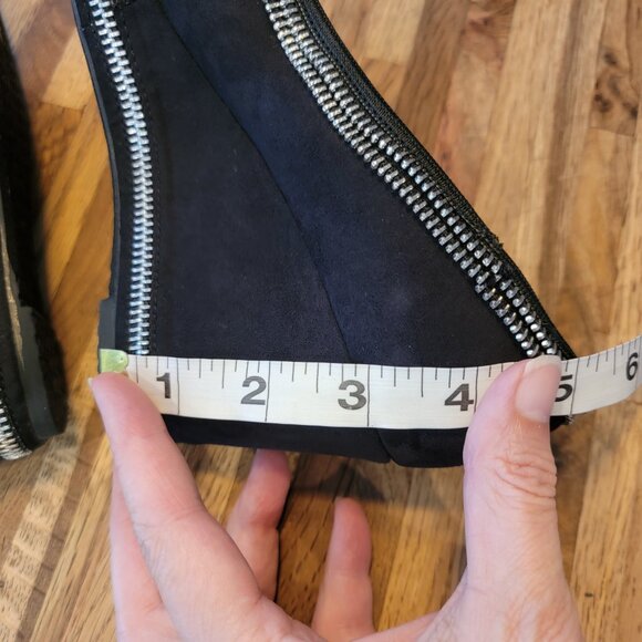 Michael Kors Sherry Pump Women's Black Suede Zipper Wedge Euro Size 36 - Picture 12 of 14